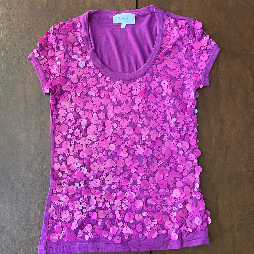 Pink sequin t-shirt